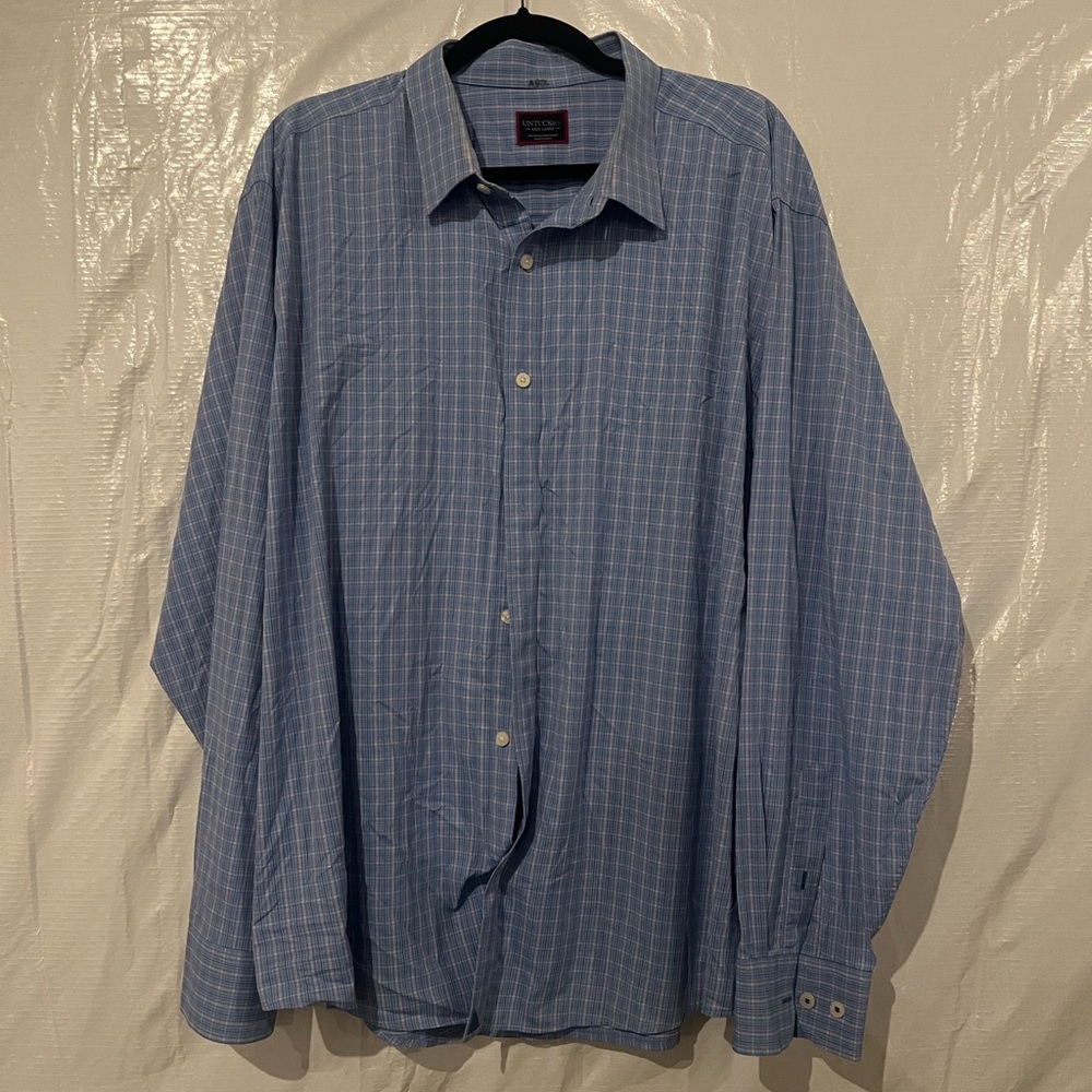 UNTUCKit Blue Janisson Regular Fit Plaid Button Down Shirt Size XXXL